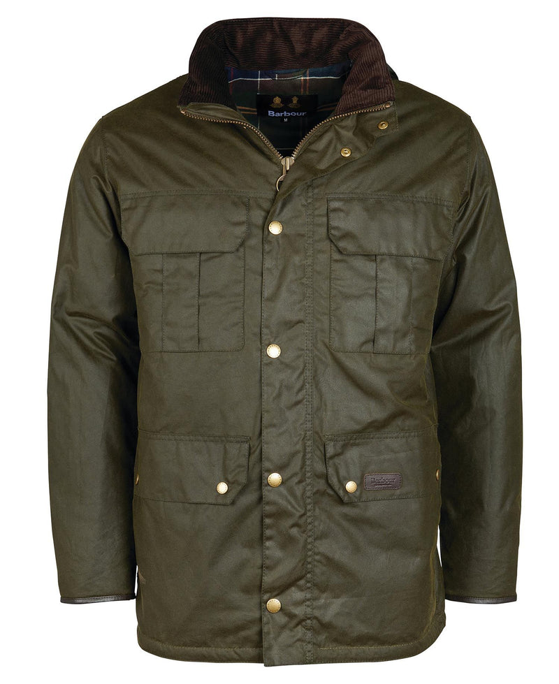Barbour Malcolm Wax Jacket - Olive - Lucks of Louth