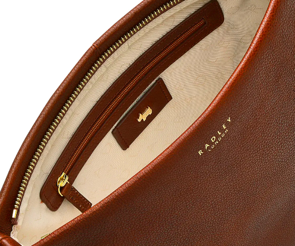 Radley London Cognac Leather Tassels Crossbody Bag Organizer
