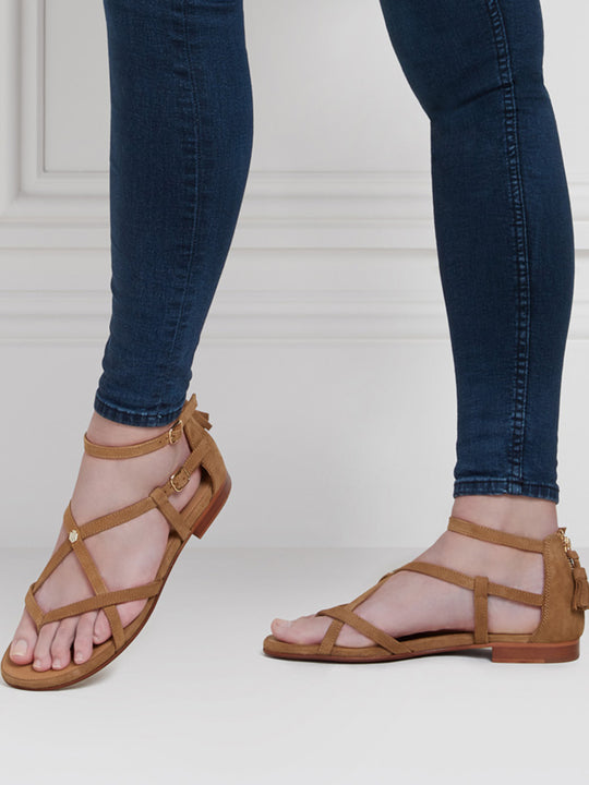 Fairfax & Favor The Brancaster Sandals Suede - Tan Suede - Lucks of Louth