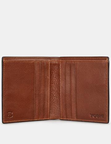 Yoshi Mens Slim Leather Wallet - Brown (Y2018 17 8) - Lucks of Louth