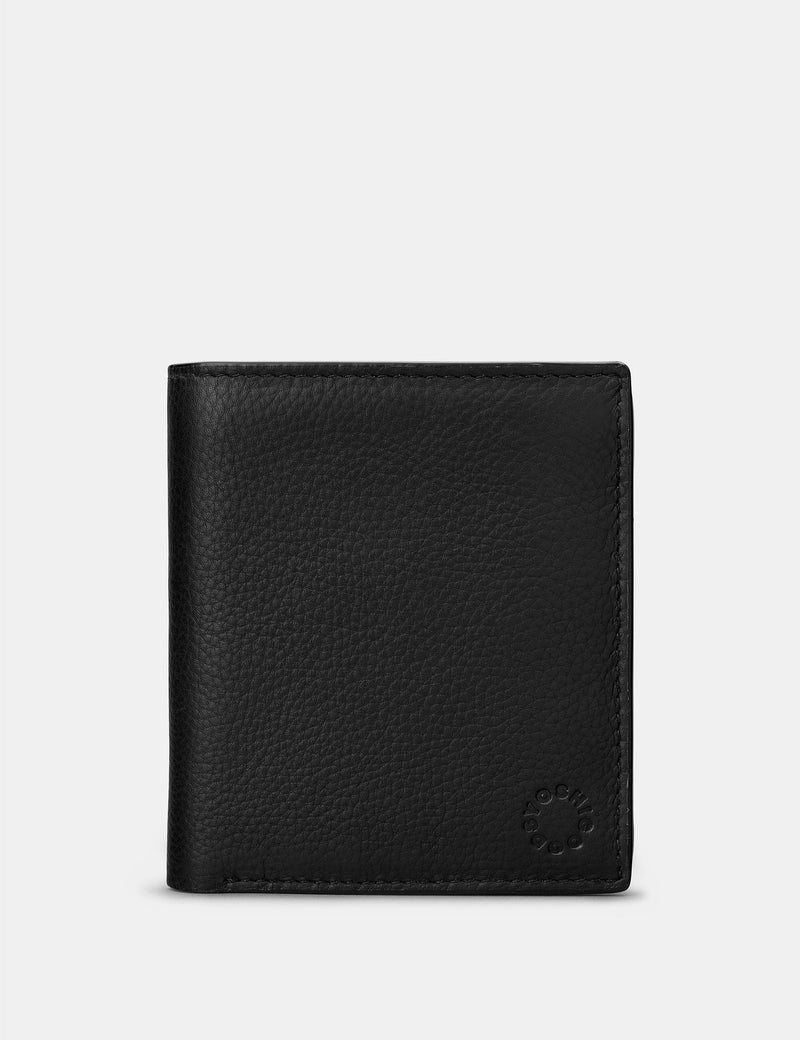 Yoshi Mens Two Fold Leather Coin Pocket Wallet - Black (Y2035 17 1) - Lucks of Louth