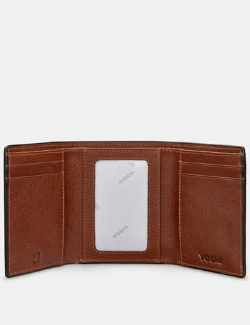 Yoshi Three Fold Leather Wallet - Brown (Y2039 17 8) - Lucks of Louth