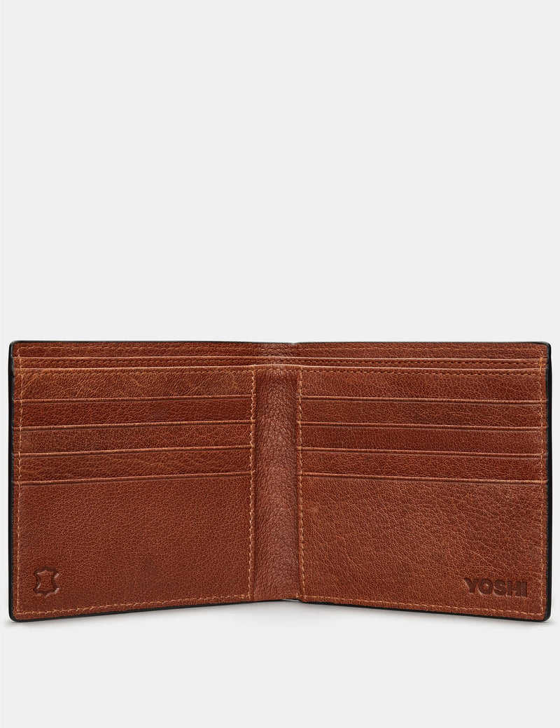 Yoshi Mens Two Fold East West Leather Wallet - Brown (Y2039 17 8) - Lucks of Louth
