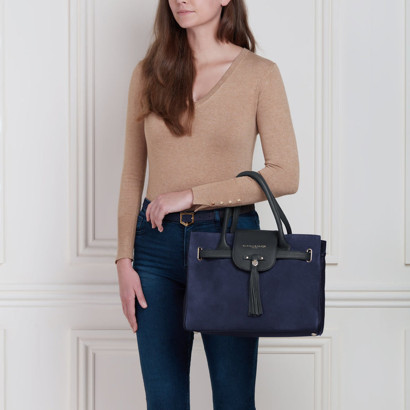 Fairfax & Favor Windsor Handbag - Navy Blue - Lucks of Louth