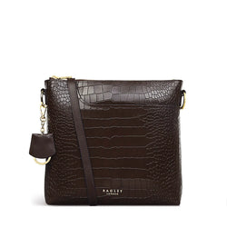 Faux croc crossbody shop bag