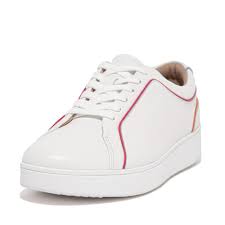 Fitflop Leather Rally Piping Trainer,White - Lucks of Louth