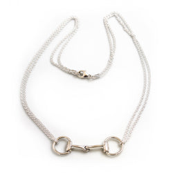 Hiho Silver Sterling Silver Double Chained Snaffle Necklace - Lucks of Louth