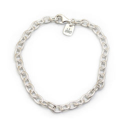 Hiho Silver Sterling Silver Oval Linked Fob Bracelet - Lucks of Louth