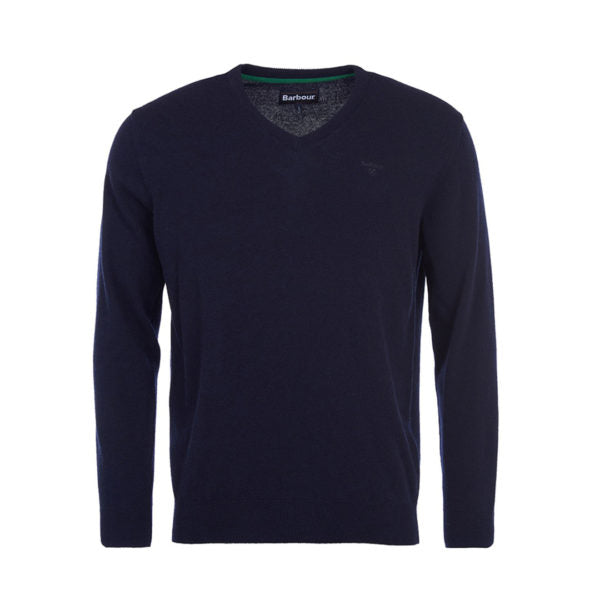 Barbour Essential Lambswool V Neck Sweater - Navy - Lucks of Louth